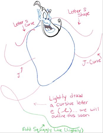 Поэтапное рисование Джина