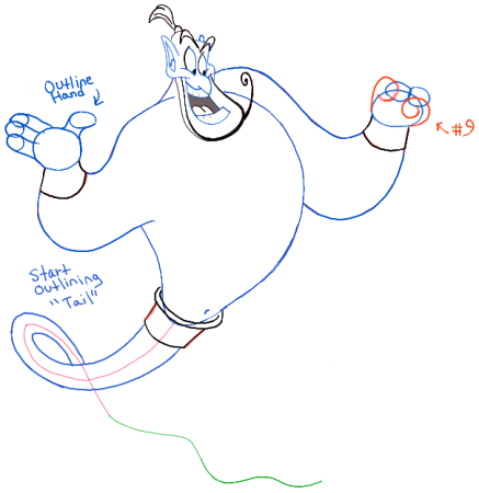 Джин алладин карандашом