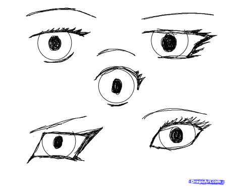 Аниме глаза карандашом