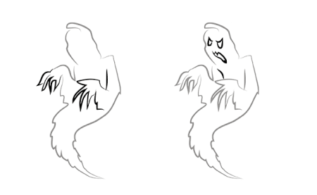 Поэтапное рисование призраков