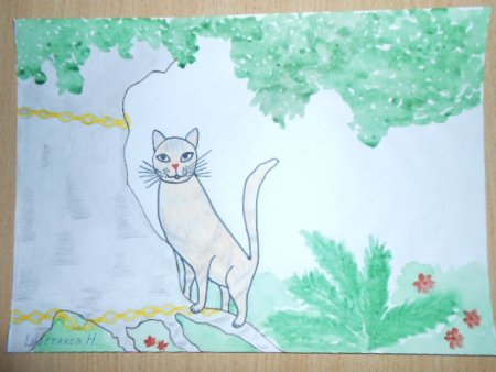 Лукоморье рисунок детский дошкольный