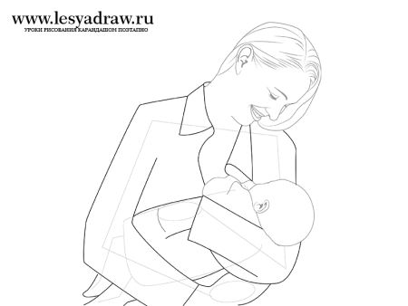 Рисунок мамы по этапно