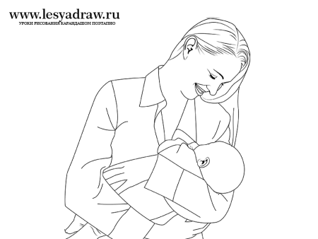 Рисунок на день матери для срисовки