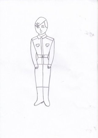 Поэтапное рисование солдата