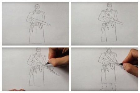 Рисунок солдата пошагово