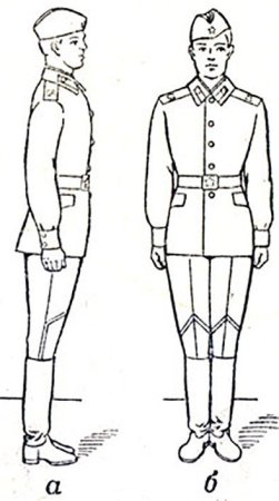 Строевая стойка: а - вид сбоку; б - вид спереди