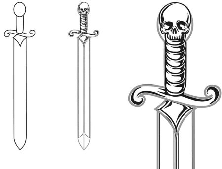 Рисунок меча для срисовки