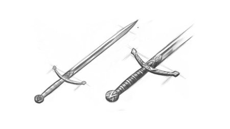 Поэтапное рисование клинка