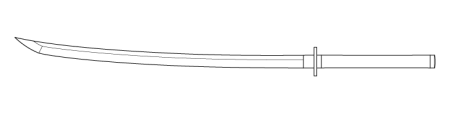Японский меч катана чертеж
