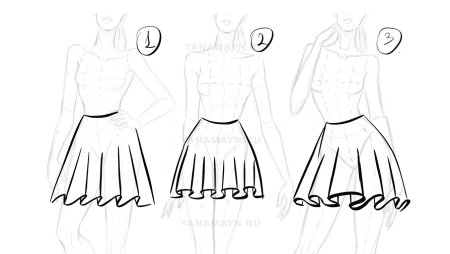 Юбка карандаш со складками