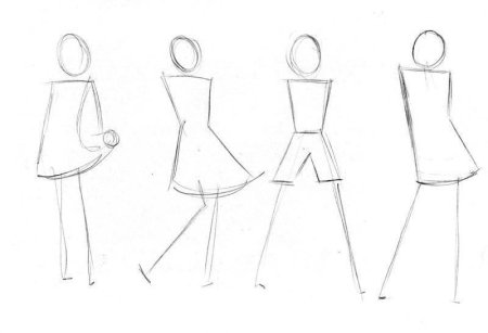 Поэтапный рисунок платья