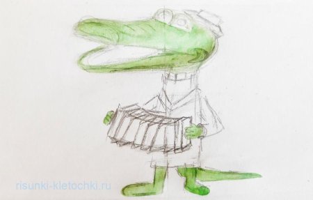Крокодил Гена для срисовки