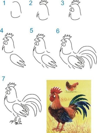 Как нарисовать курицу для детей поэтапно