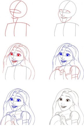 Рапунцель рисунок поэтапно