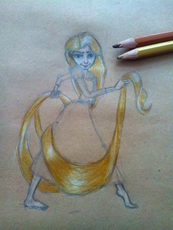 Рапунцель рисунок по шагам