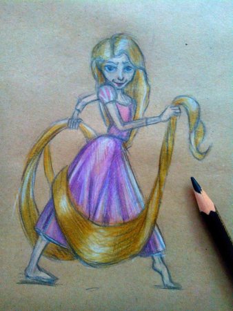 Рапунцель рисунок поэтапно