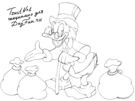 Скрудж макдак рисунок карандашом