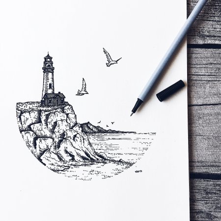 Рисунки линером простые
