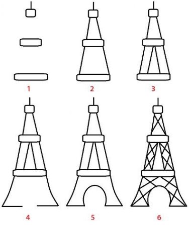 Поэтапное рисование башни