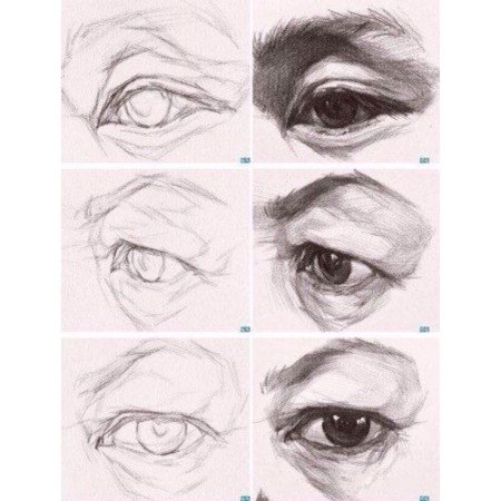 Зарисовки частей лица