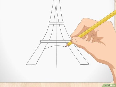 Этап рисования Эйфелевой башни