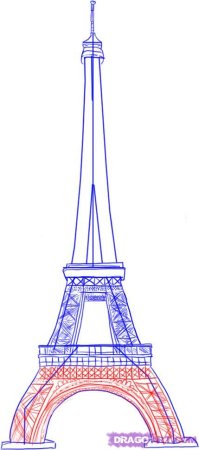 Поэтапное рисование Эйфелевой башни
