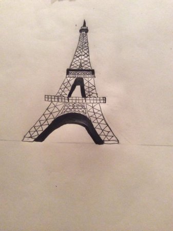 Пошаговое рисование Эйфелевой башни