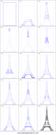 Видеоурок по рисованию Эйфелева башня