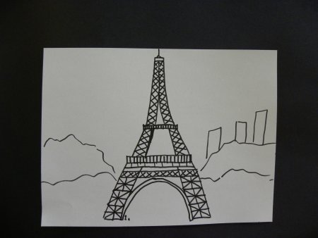 Поэтапное рисование Эйфелевой башни