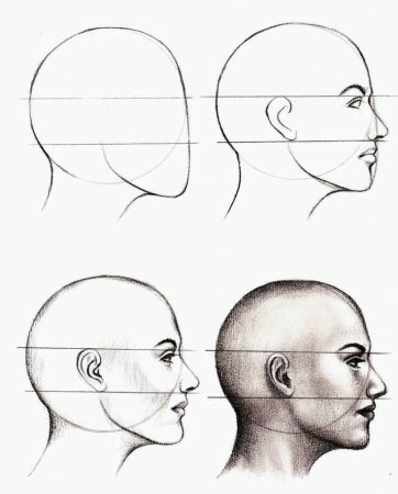 Рисование головы в профиль