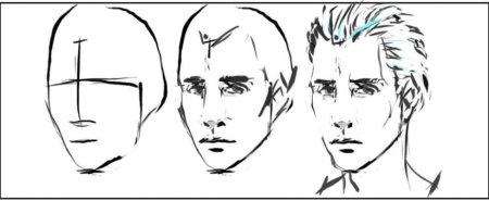 Мужские лица для рисования аниме
