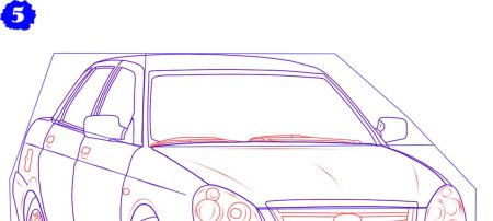 Приора нарисовать поэтапно