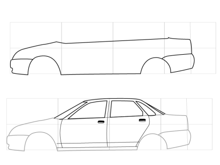 ВАЗ 2112 купе чертеж