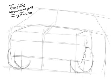 Лада Приора карандашом сбоку