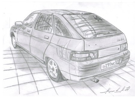 Лада Приора раскраска вид сбоку