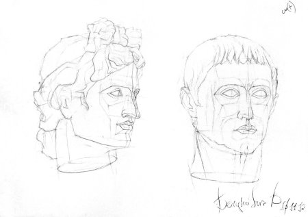 Гипсовая голова Аполлона построение