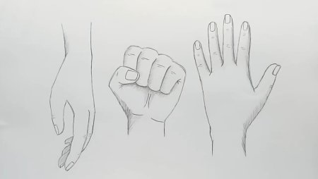 Рисунок руки лежачего человека