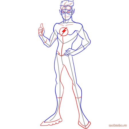 Поэтапный рисунок флеша