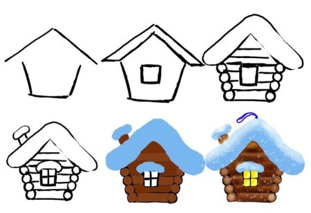Рисунки для срисовки домики
