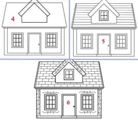 Рисунки домов карандашом для начинающих