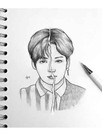 Чонгук рисунок для срисовки