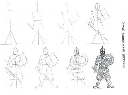 Богатырь рисунок легкий