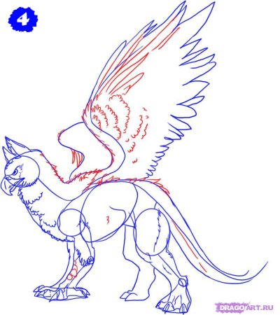 Грифон рисунок карандашом