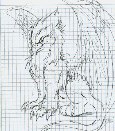 Грифон рисунок для срисовки