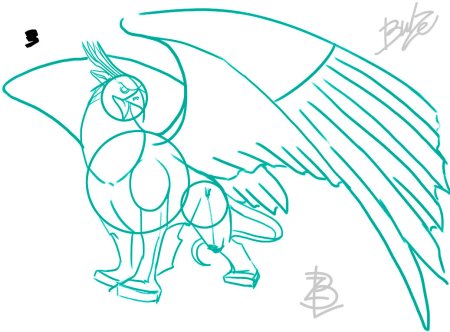 Поэтапное рисование грифона