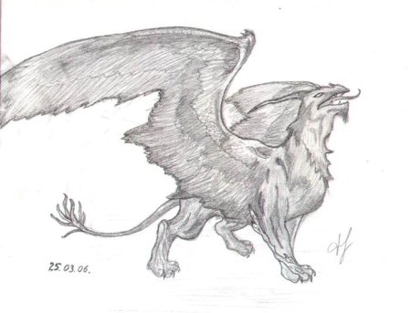 Грифон рисунок карандашом легкий