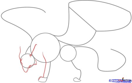 Грифон рисунок поэтапно