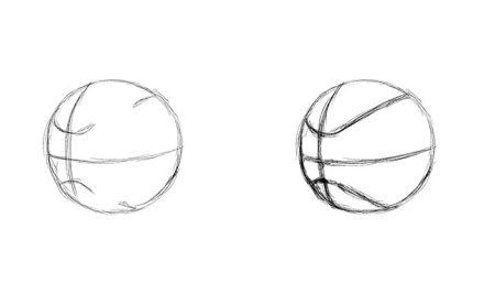 Рисование баскетбольного мяча поэтапное
