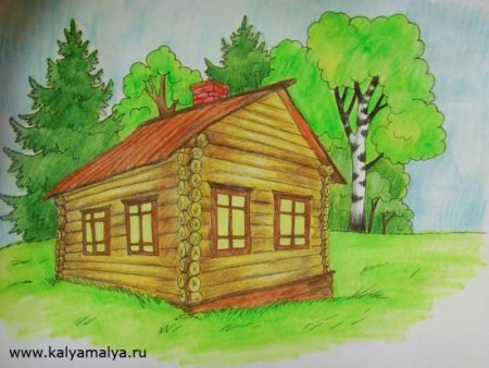 Набросок пейзажа карандашом для детей