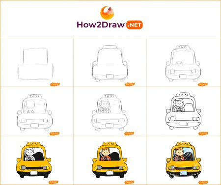 Нарисовать машину такси